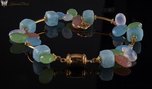 Kamień słoneczny, kamień księżycowy, chalcedon i amazonit